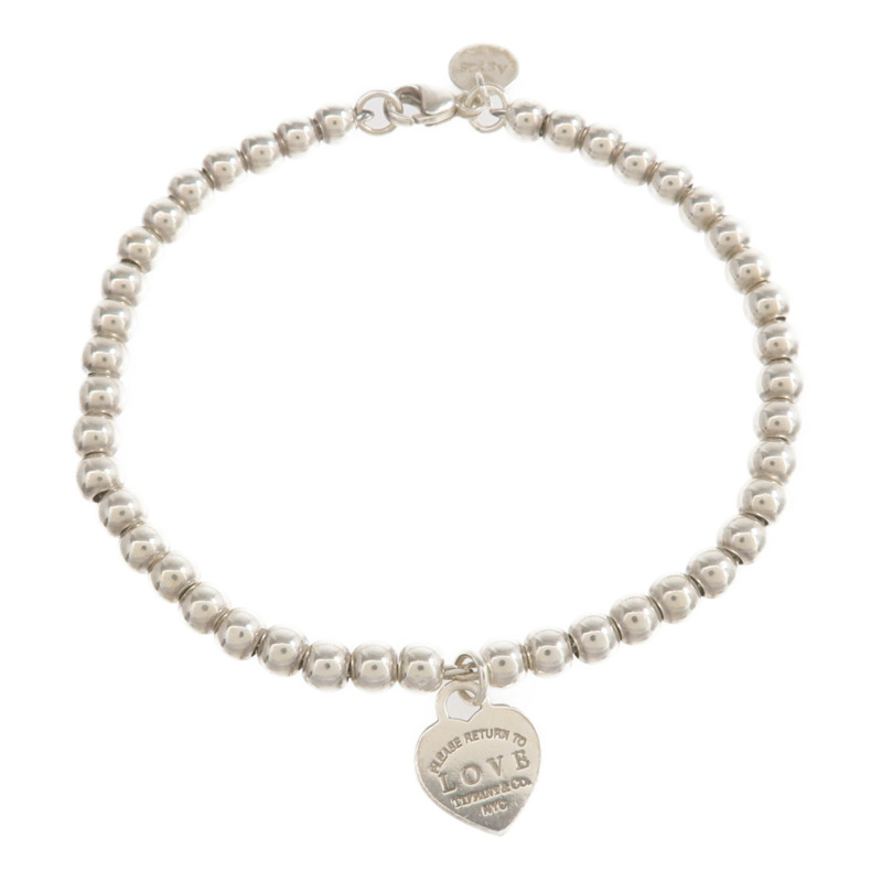 TIFFANY＆CO 925純銀Heart Tag Bead手鏈-3
