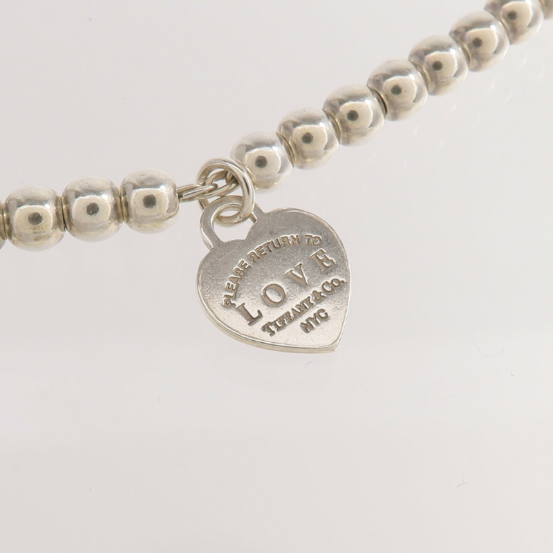 TIFFANY＆CO 925純銀Heart Tag Bead手鏈-6