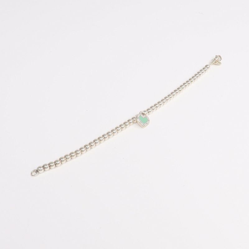 TIFFANY＆CO 925純銀Heart Tag Bead手鏈-9