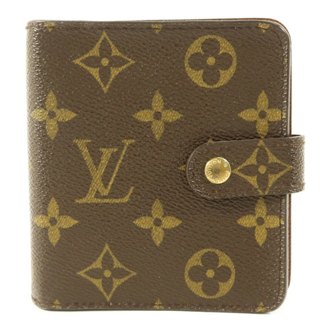 LOUIS VUITTON Monogram Compact Zipper Wallet金扣錢包