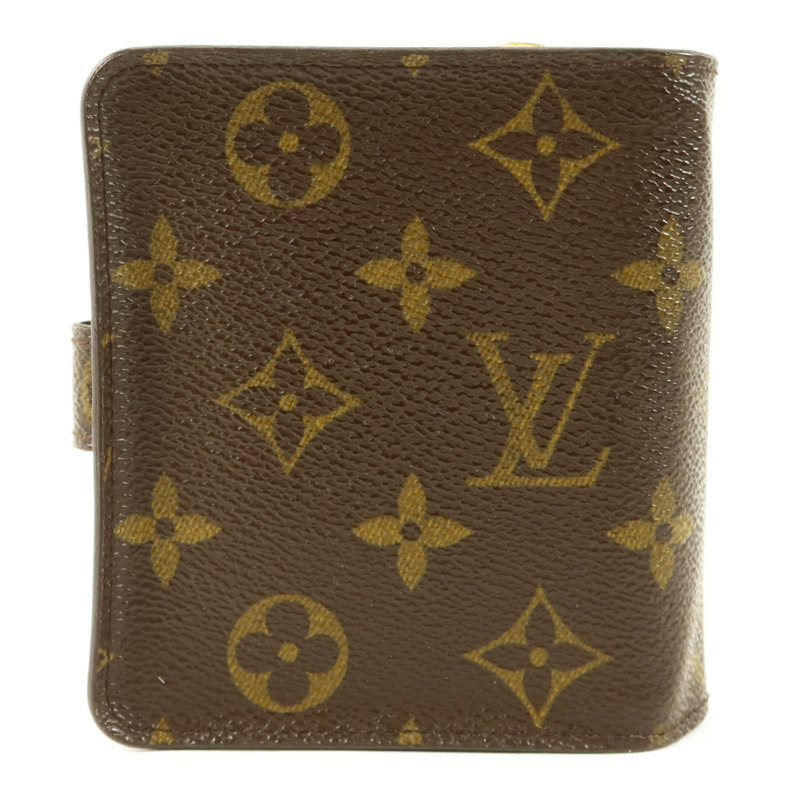 LOUIS VUITTON Monogram Compact Zipper Wallet金扣錢包-1