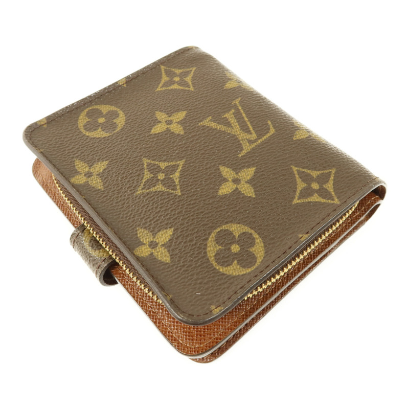 LOUIS VUITTON Monogram Compact Zipper Wallet金扣錢包-3