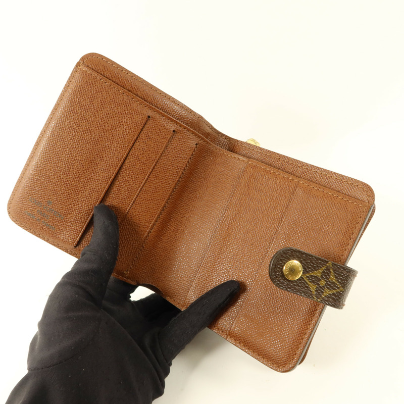 LOUIS VUITTON Monogram Compact Zipper Wallet金扣錢包-4