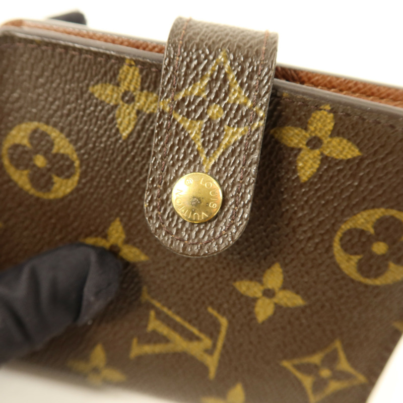 LOUIS VUITTON Monogram Compact Zipper Wallet金扣錢包-9