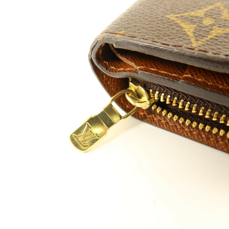 LOUIS VUITTON Monogram Compact Zipper Wallet金扣錢包-10