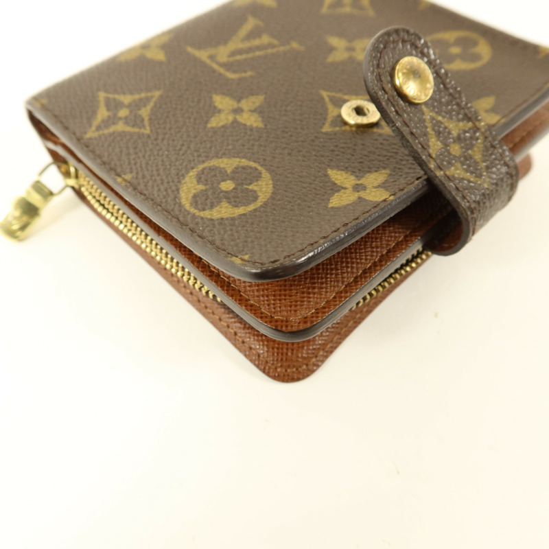 LOUIS VUITTON Monogram Compact Zipper Wallet金扣錢包-11