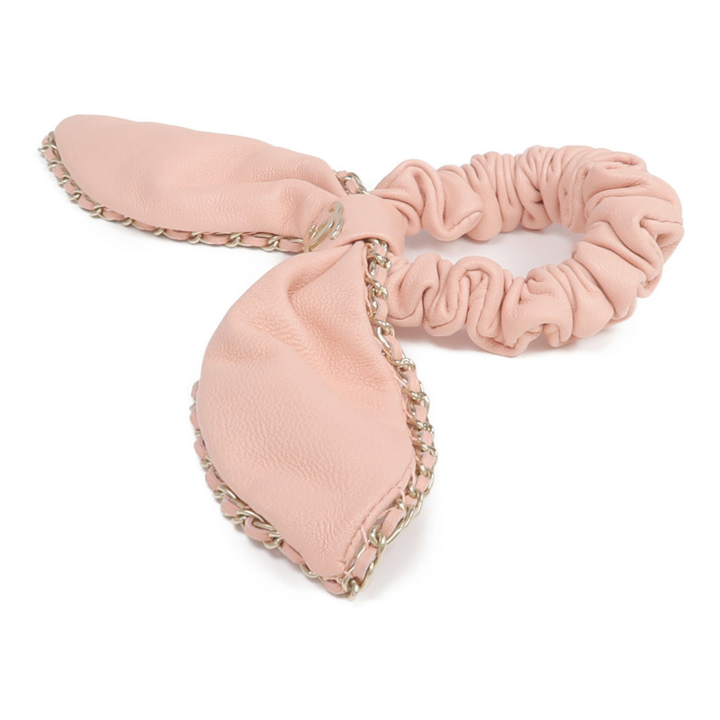 CHANEL 羊皮皮革Hair Ribbon髮帶-1