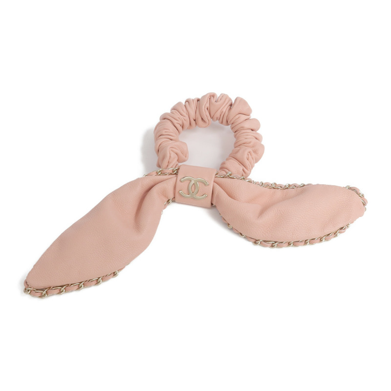 CHANEL 羊皮皮革Hair Ribbon髮帶-3