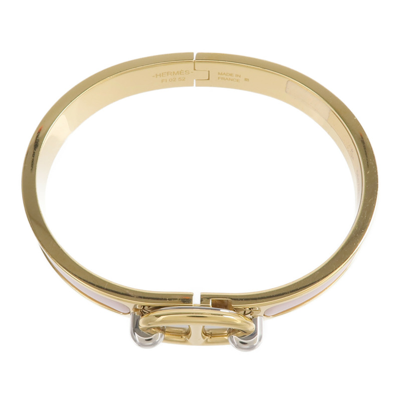 HERMES 金屬/琺瑯Mini Clic Chaine D'Ancre Bracelet手鐲-3