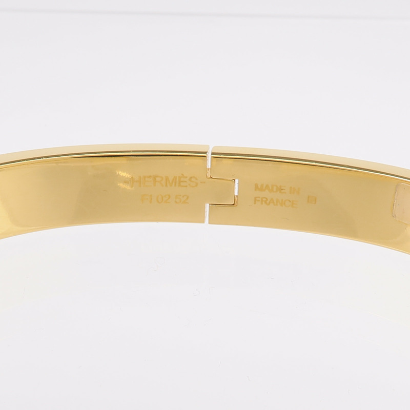 HERMES 金屬/琺瑯Mini Clic Chaine D'Ancre Bracelet手鐲-7