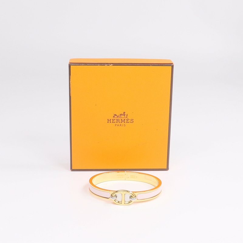 HERMES 金屬/琺瑯Mini Clic Chaine D'Ancre Bracelet手鐲-8