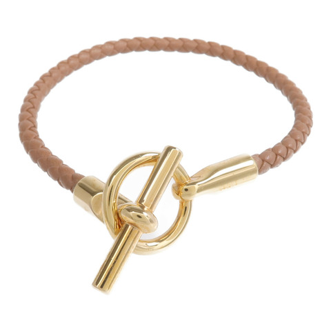 HERMES Swift皮革Glenan H Trio Bracelet金扣手鏈Gold