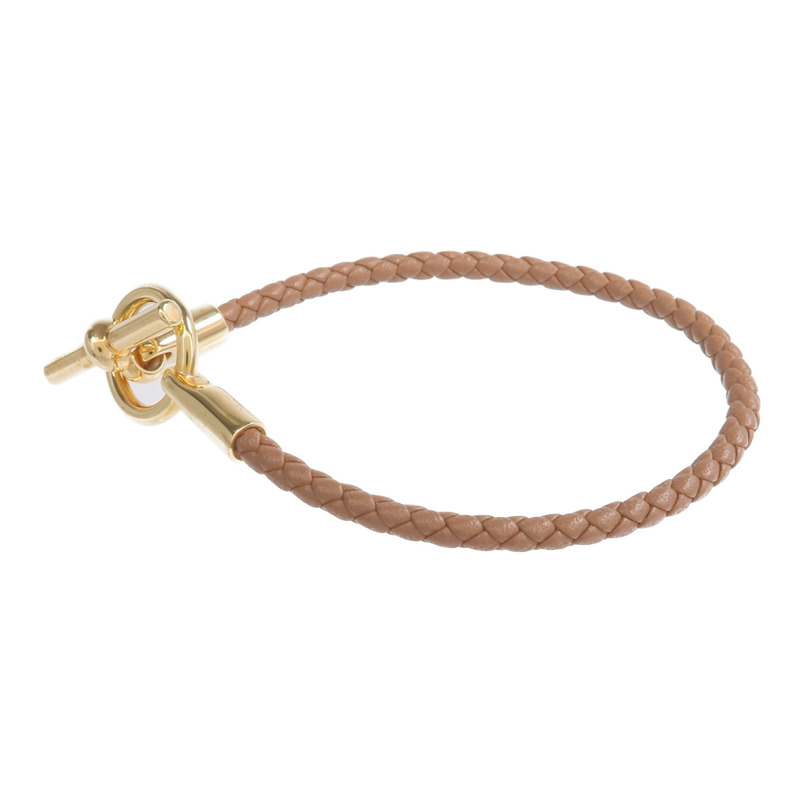 HERMES Swift皮革Glenan H Trio Bracelet金扣手鏈Gold-1