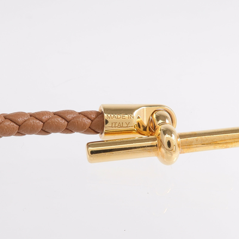 HERMES Swift皮革Glenan H Trio Bracelet金扣手鏈Gold-8