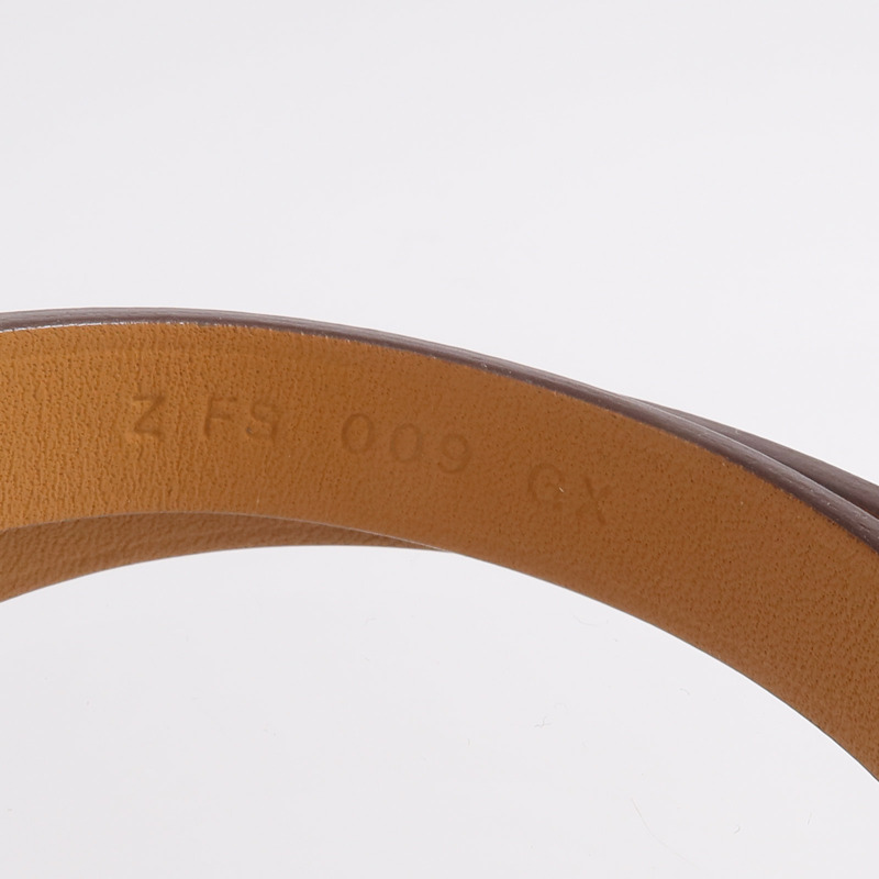 HERMES Swift皮革Kelly Double Tour Bracelet金扣手鏈Etain-7