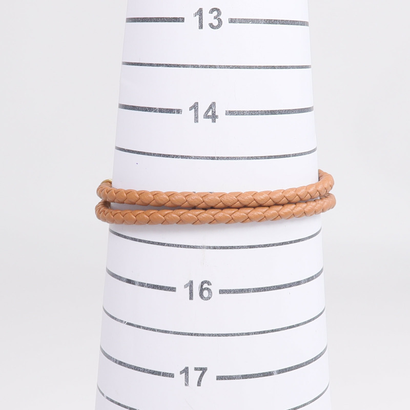 HERMES Swift皮革Roulis Double Tour Bracelet金扣手鏈Gold-9