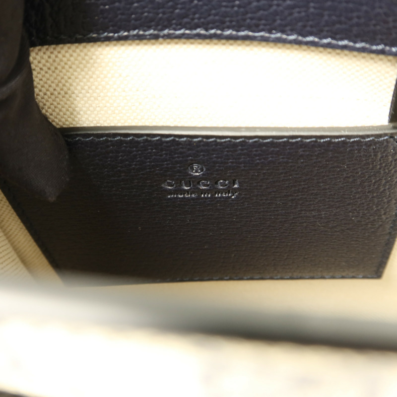 GUCCI 塗層帆布Interlocking G Mini Tote Bag銀扣手挽肩背兩用袋-5