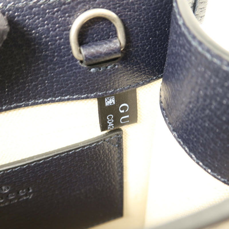 GUCCI 塗層帆布Interlocking G Mini Tote Bag銀扣手挽肩背兩用袋-7