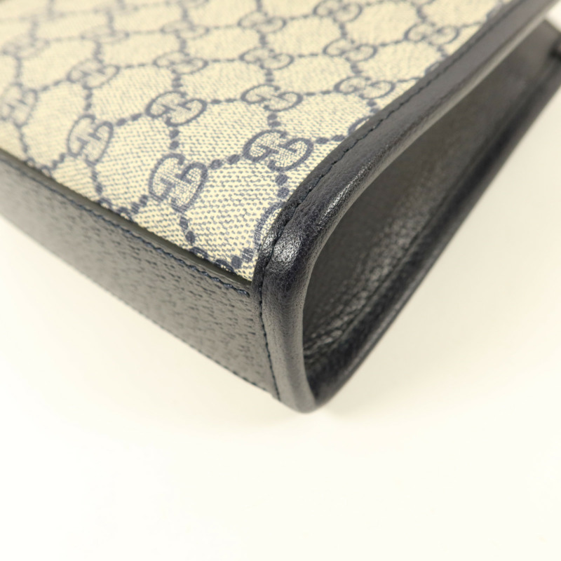 GUCCI 塗層帆布Interlocking G Mini Tote Bag銀扣手挽肩背兩用袋-11