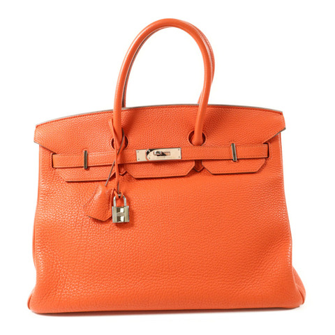 HERMES Clemence皮革Birkin 35銀扣手挽袋