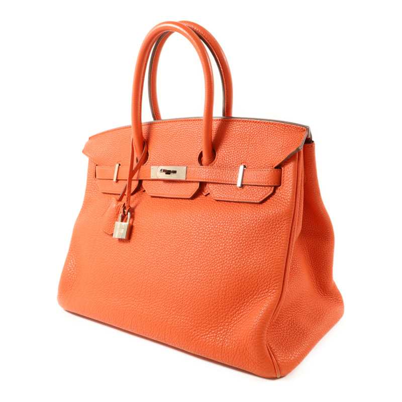 HERMES Clemence皮革Birkin 35銀扣手挽袋-2