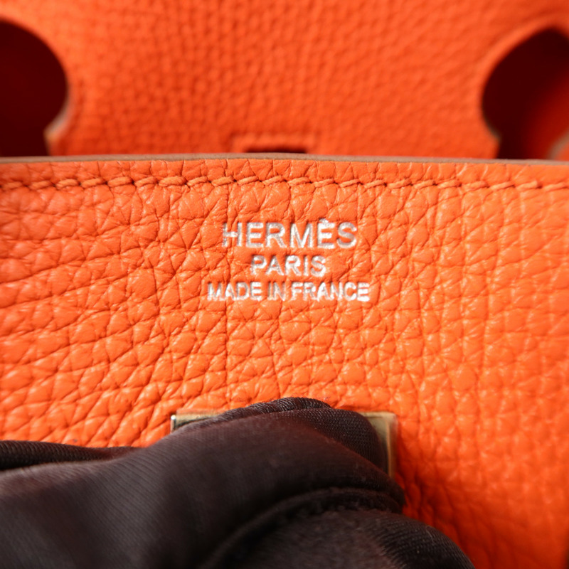 HERMES Clemence皮革Birkin 35銀扣手挽袋-5