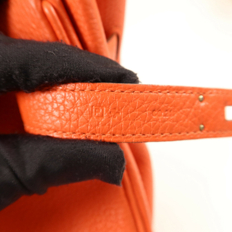 HERMES Clemence皮革Birkin 35銀扣手挽袋-6