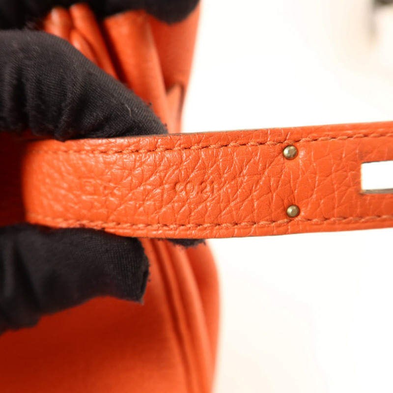HERMES Clemence皮革Birkin 35銀扣手挽袋-7