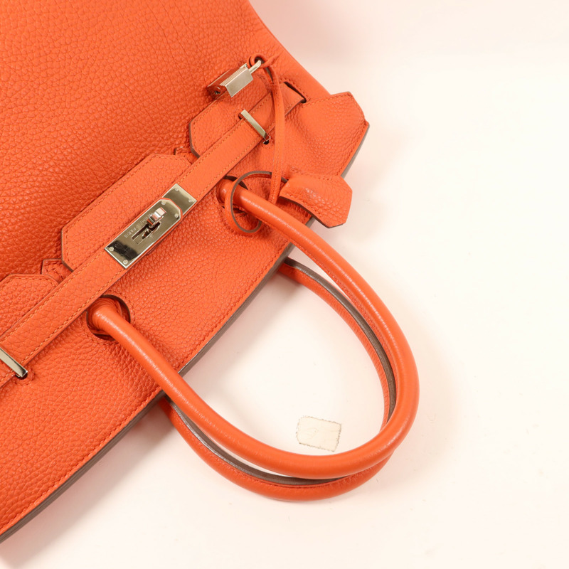 HERMES Clemence皮革Birkin 35銀扣手挽袋-8