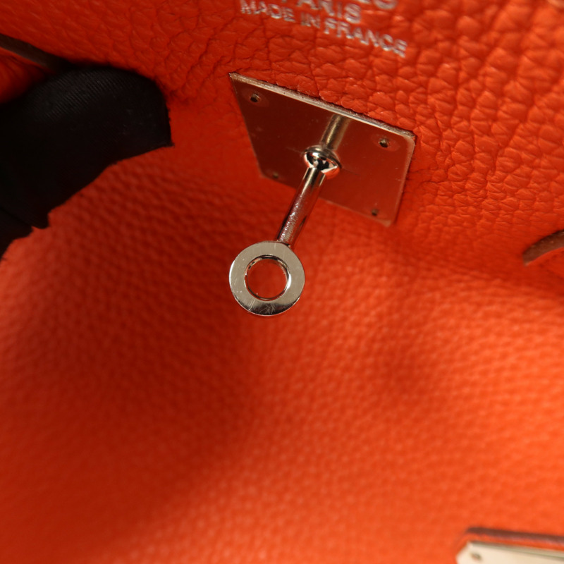 HERMES Clemence皮革Birkin 35銀扣手挽袋-10