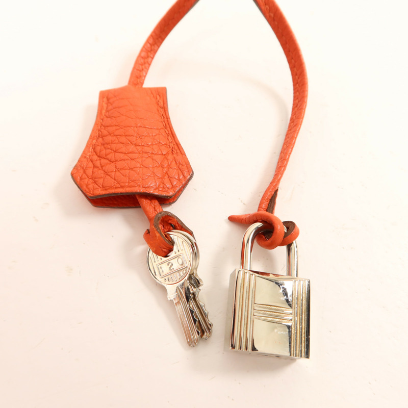 HERMES Clemence皮革Birkin 35銀扣手挽袋-12