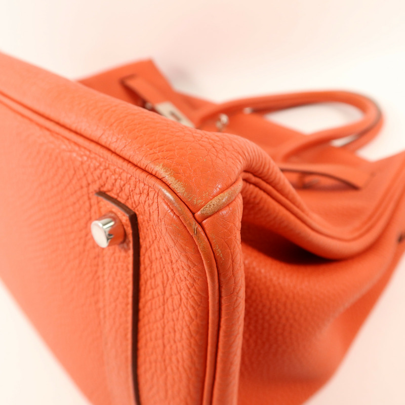 HERMES Clemence皮革Birkin 35銀扣手挽袋-13
