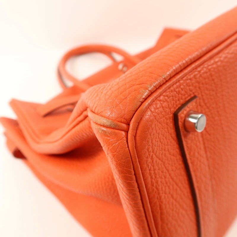HERMES Clemence皮革Birkin 35銀扣手挽袋-14