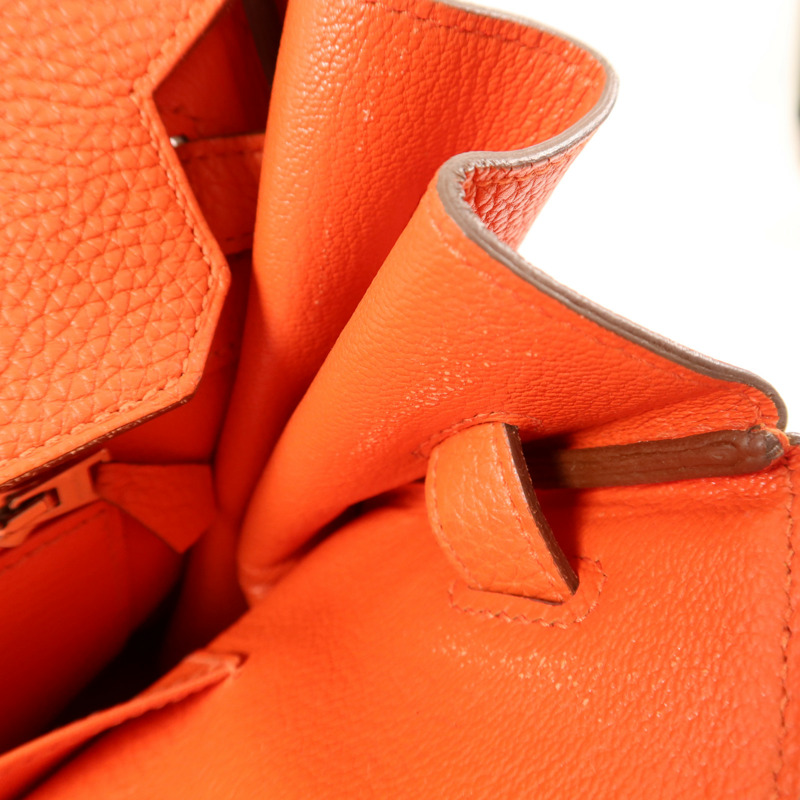 HERMES Clemence皮革Birkin 35銀扣手挽袋-17