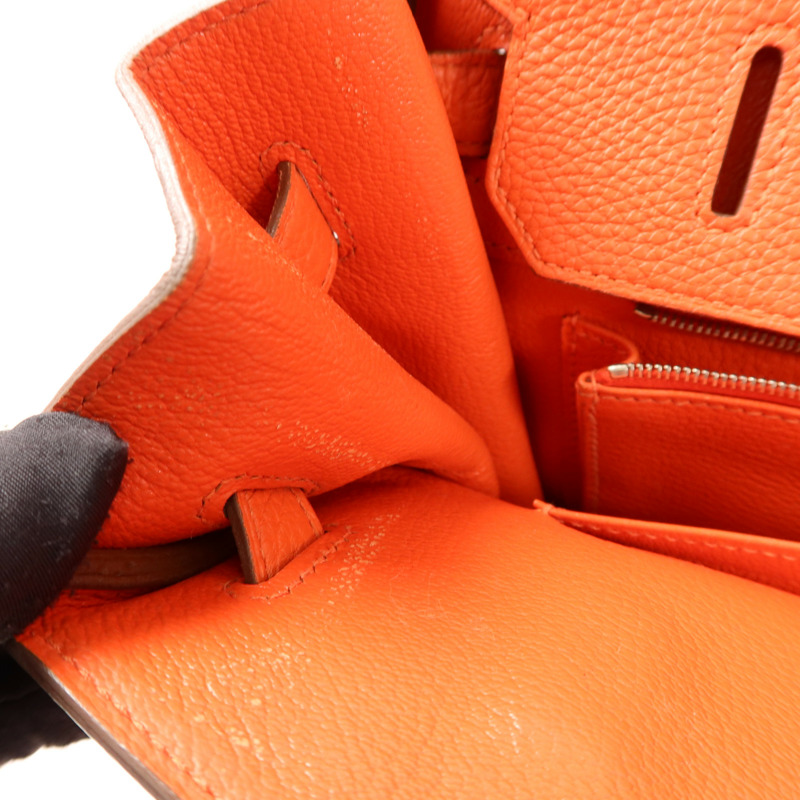 HERMES Clemence皮革Birkin 35銀扣手挽袋-18