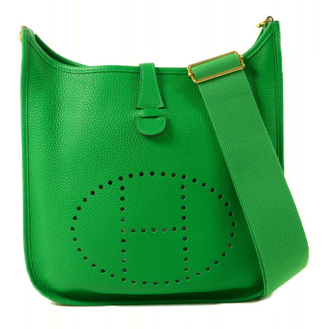 HERMES Clemence皮革Evelyne PM金扣肩背袋