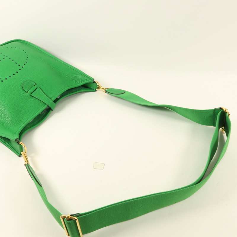 HERMES Clemence皮革Evelyne PM金扣肩背袋-7