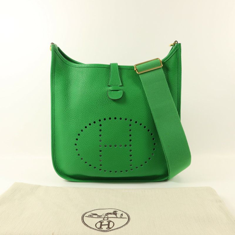 HERMES Clemence皮革Evelyne PM金扣肩背袋-8