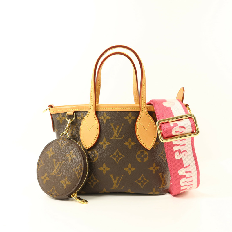 LOUIS VUITTON Monogram Neverfull BB金扣手挽肩背兩用袋-9