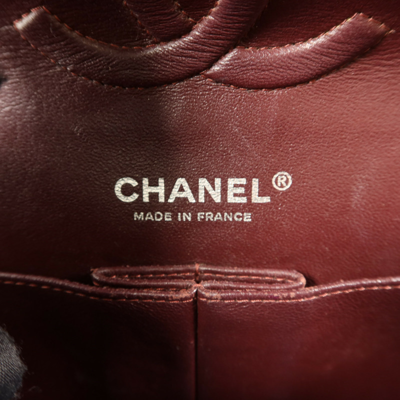 CHANEL 牛皮皮革Classic 25銀扣鏈帶肩背袋-5