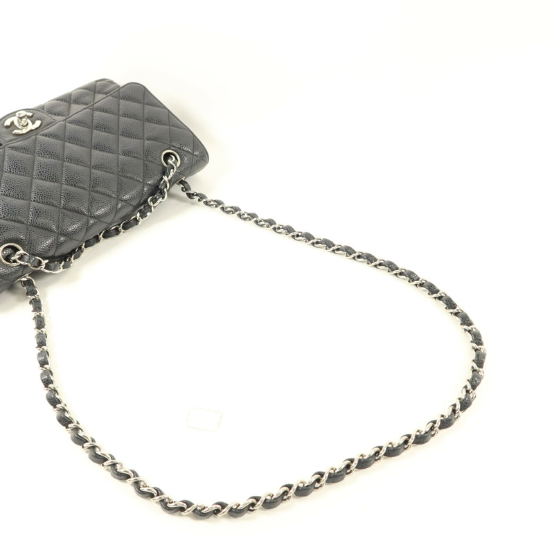 CHANEL 牛皮皮革Classic 25銀扣鏈帶肩背袋-8