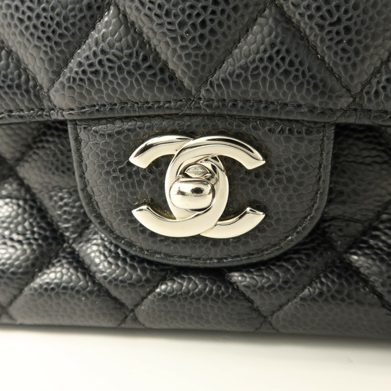 CHANEL 牛皮皮革Classic 25銀扣鏈帶肩背袋-11