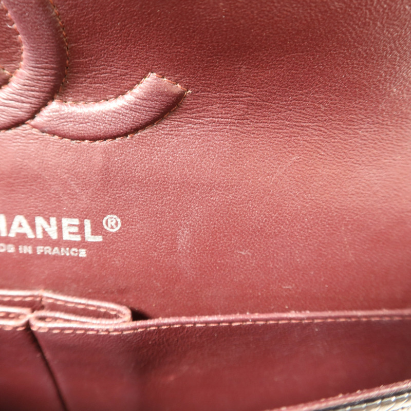 CHANEL 牛皮皮革Classic 25銀扣鏈帶肩背袋-19