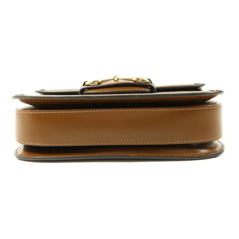 GUCCI 塗層帆布Horsebit 1955 Medium金扣肩背袋-3