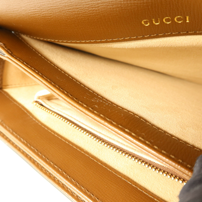 GUCCI 塗層帆布Horsebit 1955 Medium金扣肩背袋-16