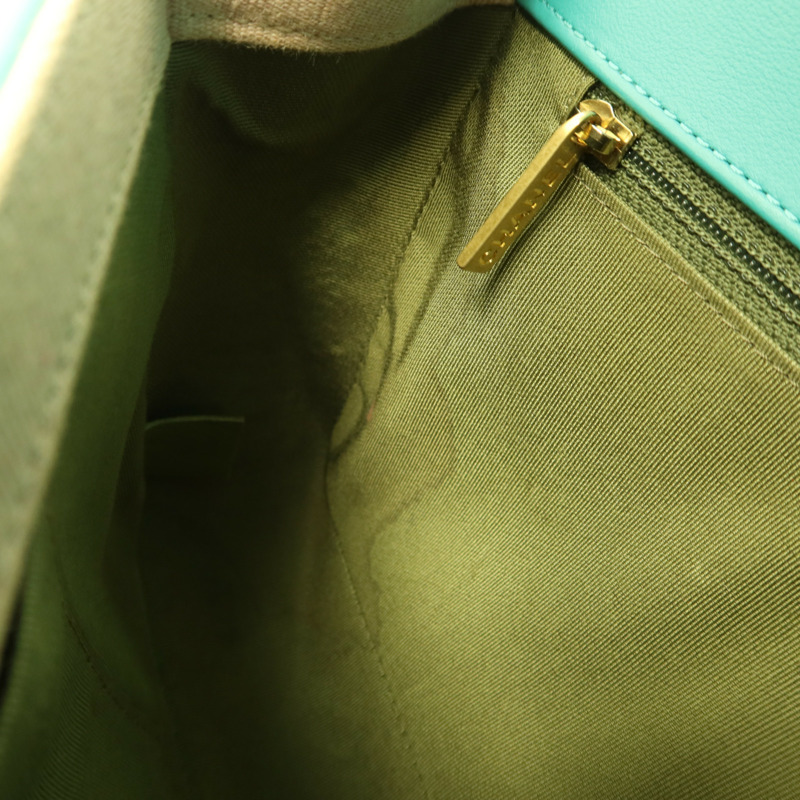 CHANEL 羊皮皮革Boy 28金扣鏈帶肩背袋-18