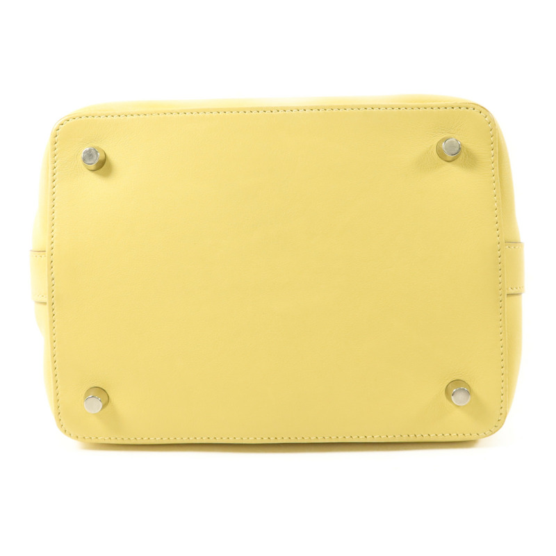 HERMES Swift皮革Tool Box 20銀扣手挽肩背兩用袋Jaune Poussin-3