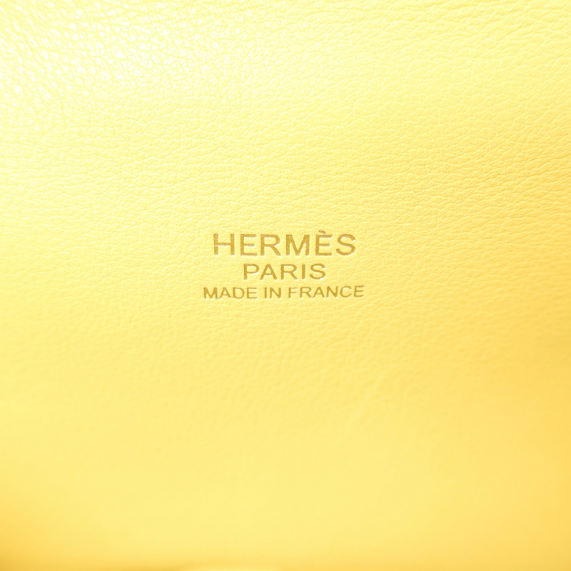 HERMES Swift皮革Tool Box 20銀扣手挽肩背兩用袋Jaune Poussin-5