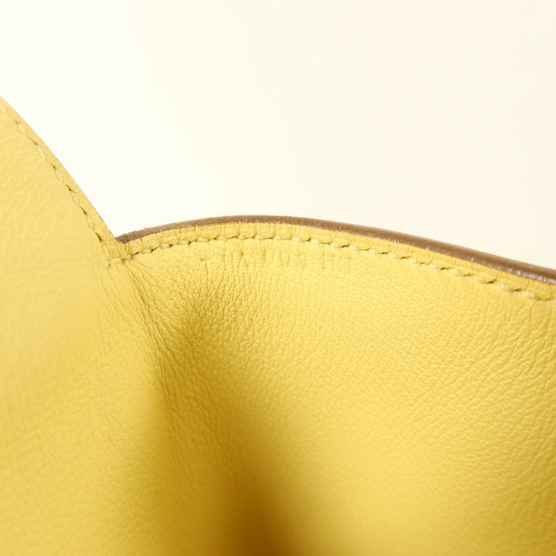 HERMES Swift皮革Tool Box 20銀扣手挽肩背兩用袋Jaune Poussin-6