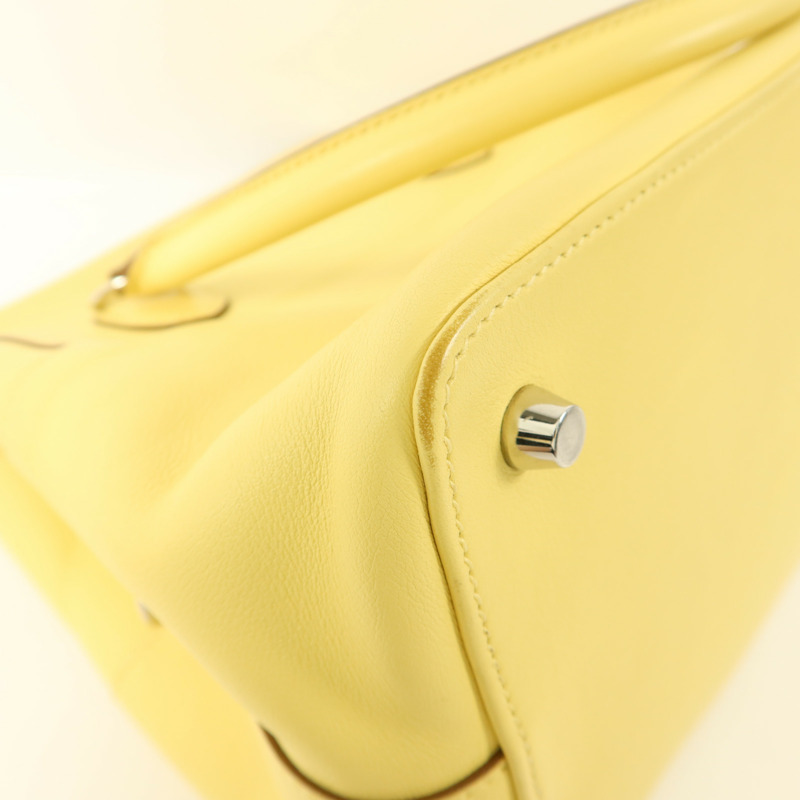 HERMES Swift皮革Tool Box 20銀扣手挽肩背兩用袋Jaune Poussin-13